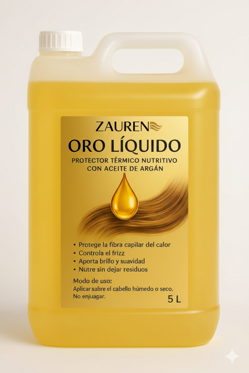Zauren Oro Líquido | Protector Térmico Nutritivo con Aceite de Argán - Bidón 5 L